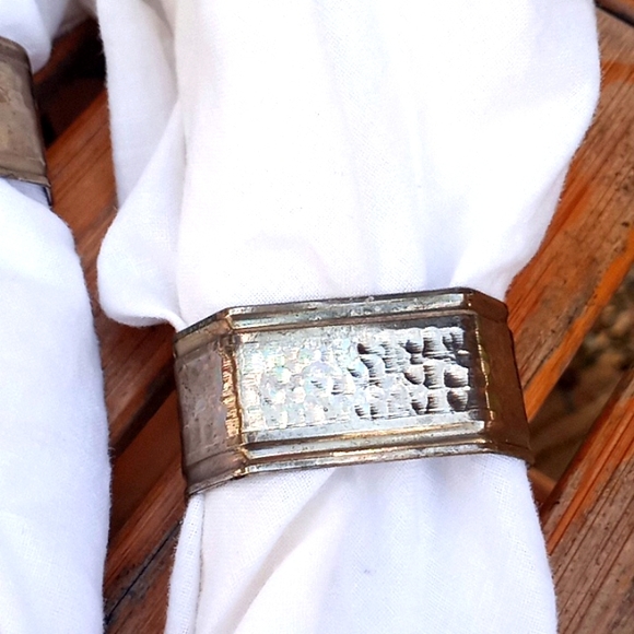 Hammered Metal Napkin Rings - Picture 3 of 6